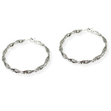 106609, 1.75" CUTOUT TEXTURE TWISTED CUT HOOP EARRING