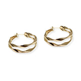106610, 1" TWISTED CUT DOUBLE HOOP EARRING