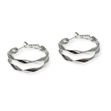 106610, 1" TWISTED CUT DOUBLE HOOP EARRING