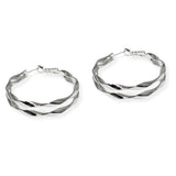106611, 1.5" TWISTED CUT DOUBLE HOOP EARRING
