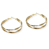 106612, 2" TWISTED CUT DOUBLE HOOP EARRING