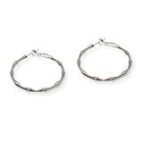 106613, 1.5" TEXTURED CUT HOOP EARRING