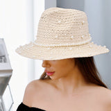 106616, PEARL STUDDED ACCENT FEDORA HAT