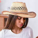 106628, RHINESTONE BAND ACCENT WESTERN STRAW COWBOY HAT