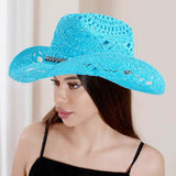 106629, CRYSTAL RHINESTONE BAND ACCENT WESTERN STRAW COWBOY HAT
