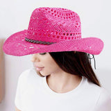 106629, CRYSTAL RHINESTONE BAND ACCENT WESTERN STRAW COWBOY HAT