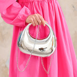 106638, SHINY METAL BEAN CROSS BODY BAG