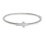 106645, 14K GOLD PLATED, CROSS CUBIC ZIRCONIA ACCENT DESIGNER INSPIRED BRACELET