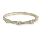 106650, 14K GOLD PLATED, TRIPLE X PAVE CUBIC ZIRCONIA ACCENT DESIGNER INSPIRED CUFF BRACELET