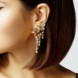 106652, GEOMETRIC RHINESTONE DROP DANGLE EARRING