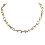 106658, 14K GOLD PLATED, BALL ACCENT CHAIN DESIGNER INSPIRED NECKLACE