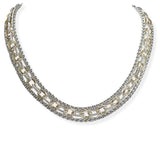 106659, 14K GOLD PLATED, MULTI LAYERED DESIGNER INSPIRED NECKLACE