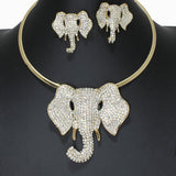 106672, ELEPHANT CRYSTAL RHINESTONE CHOKER NECKLACE