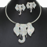 106672, ELEPHANT CRYSTAL RHINESTONE CHOKER NECKLACE