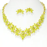106673, MARQUISE, HEART RHINESTONE ACCENT EVENING NECKLACE SET