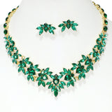 106673, MARQUISE, HEART RHINESTONE ACCENT EVENING NECKLACE SET