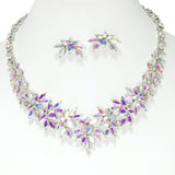 106673, MARQUISE, HEART RHINESTONE ACCENT EVENING NECKLACE SET