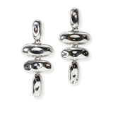 106680, GEOMETRIC HAMMERED METAL DANGLE EARRING