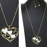 106688, CUTOUT HEART, FULL HEART LONG PENDANT NECKLACE