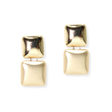 106694, SQUARE GEOMETRIC METAL DANGLE EARRING