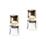 106694, SQUARE GEOMETRIC METAL DANGLE EARRING