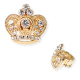 106695, CROWN RHINESTONE STRETCH RING