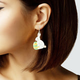 106702, EASTER BUNNY, EGG ENAMEL DANGLE EARRING