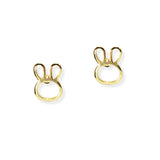 106703, 14K GOLD DIPPED, DAINTY CUTOUT EASTER BUNNY STUD EARRING