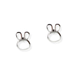 106703, 14K GOLD DIPPED, DAINTY CUTOUT EASTER BUNNY STUD EARRING
