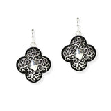 106714, CLOVER FILIGREE ENGRAVED DANGLE EARRING
