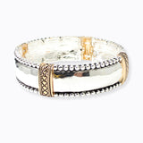 106722, ENGRAVED ACCENT METAL STRETCH BRACELET