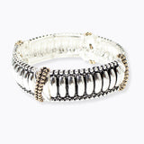 106723, BALL TEXTURED ACCENT METAL STRETCH BRACELET