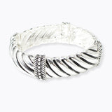 106725, BALL TEXTURED ACCENT METAL STRETCH BRACELET