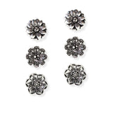 106727, 3 PAIRS, WESTERN FLOWER STUD EARRING SET