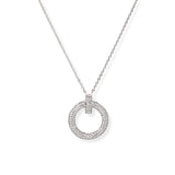 106730, PAVE CUBIC ZIRCONIA ACCENT DESIGNER INSPIRED PENDANT NECKLACE