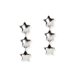 106734, 14K GOLD DIPPED, TRIPLE STAR DROP DANGLE EARRING