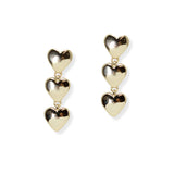 106735, RHODIUM PLATED, TRIPLE HEART DROP DANGLE EARRING