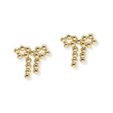 106736, RIBBON BOW PEARL BEADED STUD EARRING