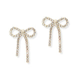 106738, RIBBON BOW CRYSTAL RHINESTONE POST EARRING