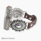 106754, WESTERN RHINESTONE CONCHO ACCENT LEATHER APPLE WATCH BAND