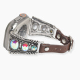 106755, WESTERN RHINESTONE ACCENT LEATHER APPLE WATCH BAND