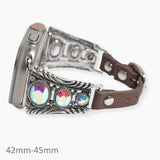 106755, WESTERN RHINESTONE ACCENT LEATHER APPLE WATCH BAND