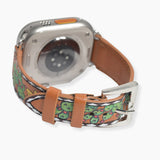 106756, WESTERN THEMED, SUNFLOWER, CACTUS LEATHER APPLE WATCH BAND