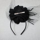 106757, FLOWER MESH ACCENT FASCINATOR HEADBAND