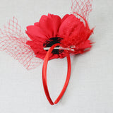 106757, FLOWER MESH ACCENT FASCINATOR HEADBAND