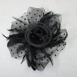 106758, POLKA DOT ACCENT FLOWER MESH FASCINATOR HEADBAND