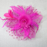 106758, POLKA DOT ACCENT FLOWER MESH FASCINATOR HEADBAND