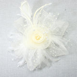 106758, POLKA DOT ACCENT FLOWER MESH FASCINATOR HEADBAND