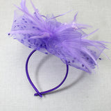 106758, POLKA DOT ACCENT FLOWER MESH FASCINATOR HEADBAND