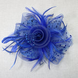 106758, POLKA DOT ACCENT FLOWER MESH FASCINATOR HEADBAND